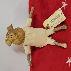 Vintage Jubilee Hand Made Pottery Pig In Nightwear
